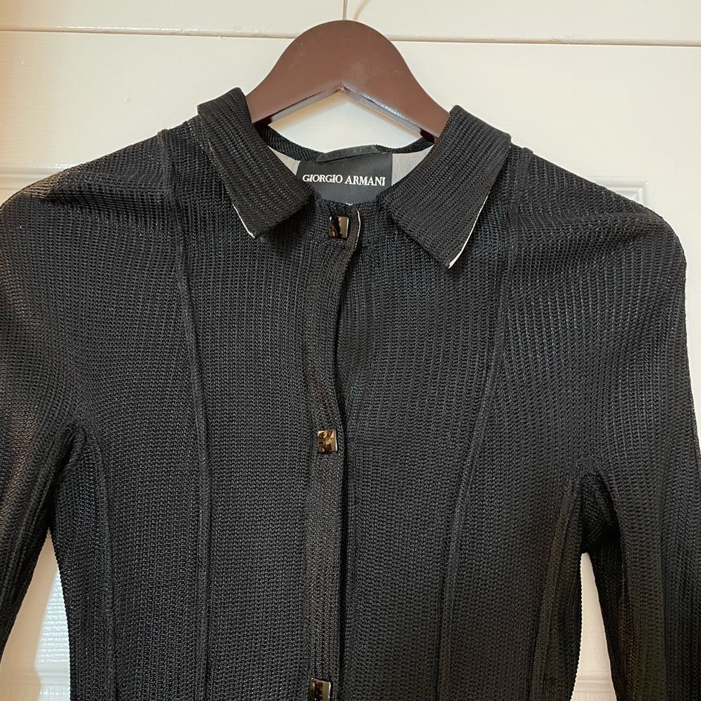 Giorgio Armani Runway long silk coat xs